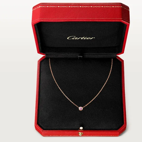 【カルティエ】dAmour ネックレス ピンク サファイア 偽物 rose gold B7218400