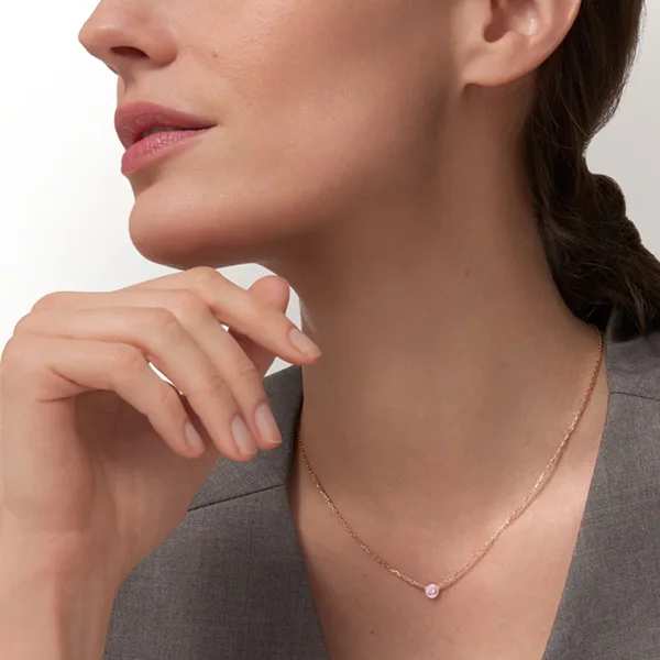 【カルティエ】dAmour ネックレス ピンク サファイア 偽物 rose gold B7218400