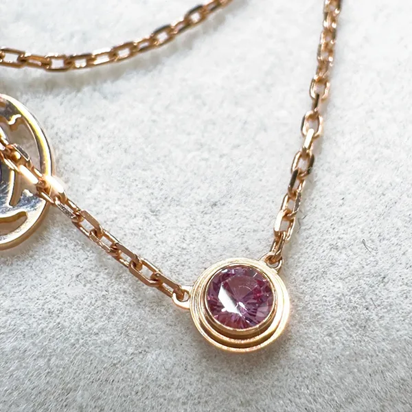 【カルティエ】dAmour ネックレス ピンク サファイア 偽物 rose gold B7218400