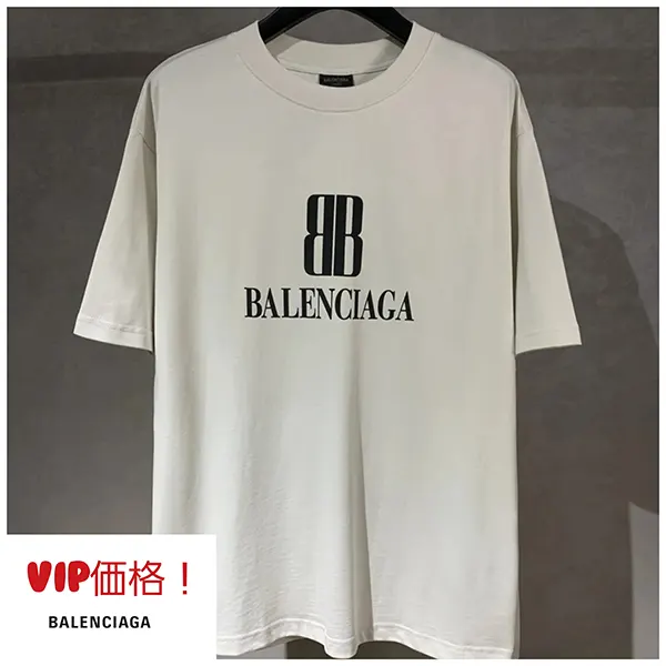 絶対に欲しいバレンシアガ NanoBB Tシャツ 偽物 白 ミディアムフィット 764235TSVU49012