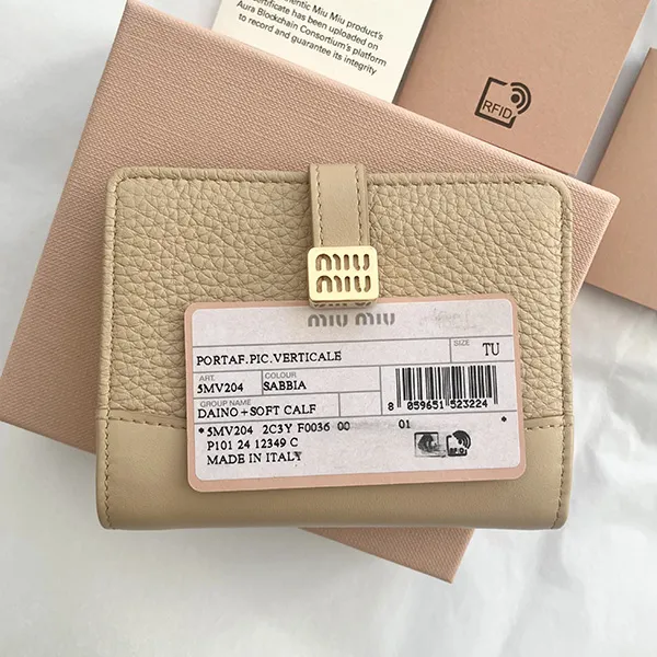 雑誌付録[N級品]【ミュウミュウ】Compact Wallet ロゴベルト コンパクト 2つ折り財布 スーパーコピー 5MV204_2C3Y_F0036