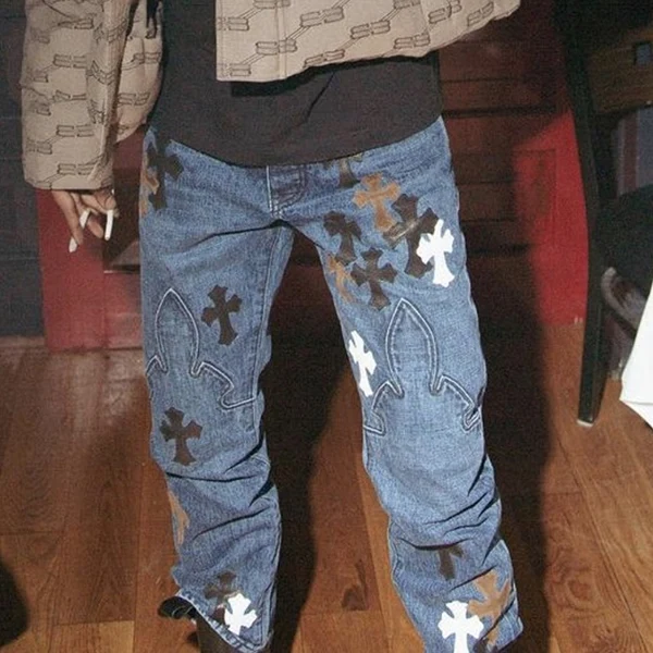 クロムハーツ Le Fleur Knee Cross Patch Denim ジーンズ ch26687