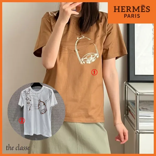 数量限定版！【上品デザイン◆】エルメス Grand Manege プリントマキシTシャツ H6E4649DP