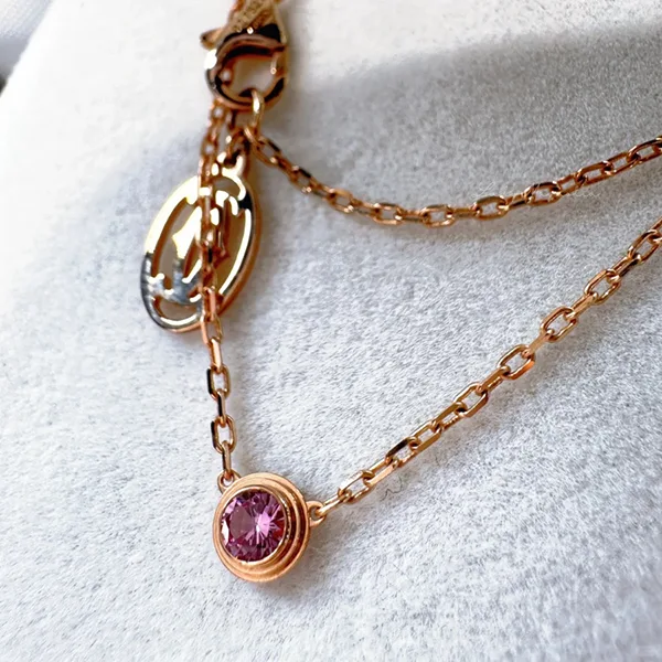 【カルティエ】dAmour ネックレス ピンク サファイア 偽物 rose gold B7218400