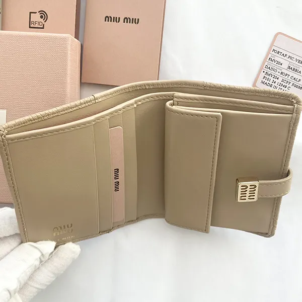 雑誌付録[N級品]【ミュウミュウ】Compact Wallet ロゴベルト コンパクト 2つ折り財布 スーパーコピー 5MV204_2C3Y_F0036