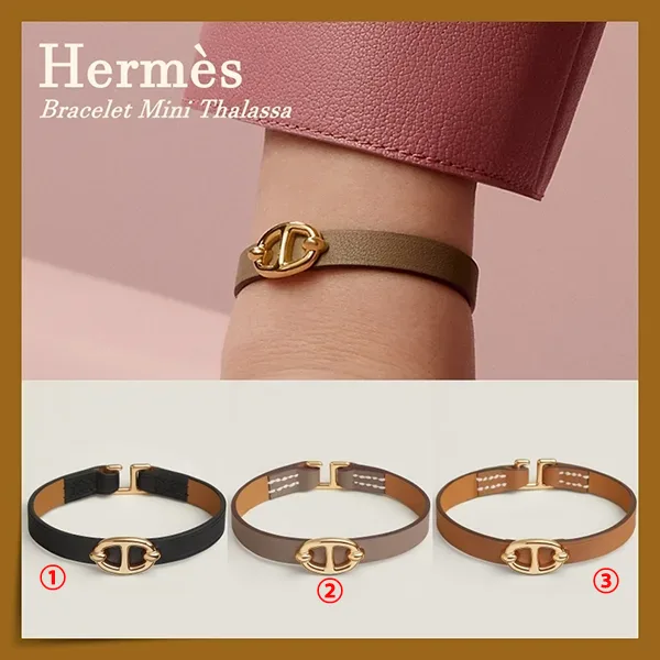 【エルメス】上品☆シェーヌダンクル Mini Thalassa ブレスレット 偽物 H500522FC