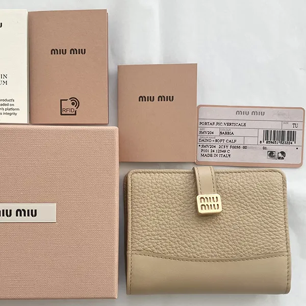 雑誌付録[N級品]【ミュウミュウ】Compact Wallet ロゴベルト コンパクト 2つ折り財布 スーパーコピー 5MV204_2C3Y_F0036