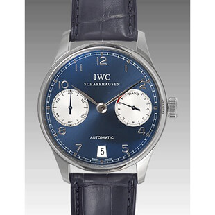 IWCコピー ポルトギーゼオートマチック ローレウス IW500112メンズ 自動巻き ステンレス ブルー/シルバー