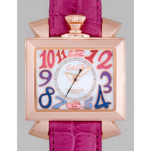 ガガミラノGAGAMILANOコピー ナポレオン 46mm 自動巻き 6001.1 チェリー皮 ホワイトシェル/マルチカラーアラビア