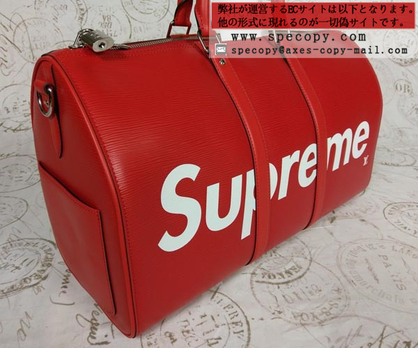 ルイヴィトン スーパーコピー Supreme M53419 キーポル・バンドリエール45 ボストンバッグ ルイヴィトン×シュプリーム ボストンバッグ エピレザー レッド ユニセックス